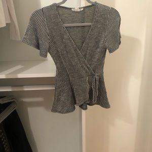 Striped wrap top